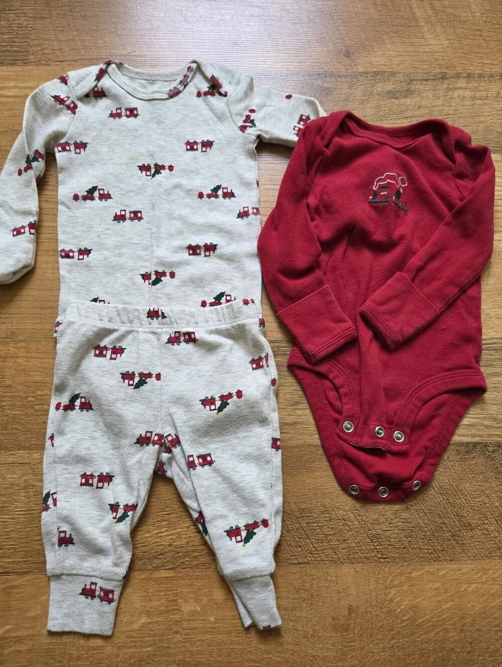 Carter's Baby Boy Christmas Lot - Holiday Outfits & Zipper Footies